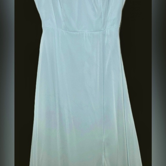 NWT Dessy Collection Tie-Back Cutout Maxi Dress, Front Leg Slit in Mist, Size 4R - Picture 9 of 16